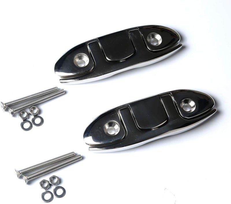 MX Boat Folding Cleats 4-1/2 inch Marine Dock Cleats Flip Up Boat Cleats Stainless Steel,with Installation Accessories Pair - Image 3